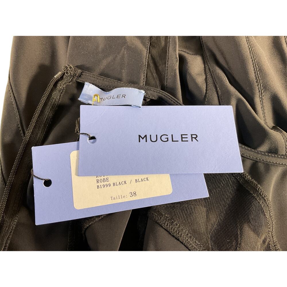 Mugler Sculpting Black Body Shaping Mini Dress Size 38 EU / US 6 - Picture 5 of 7
